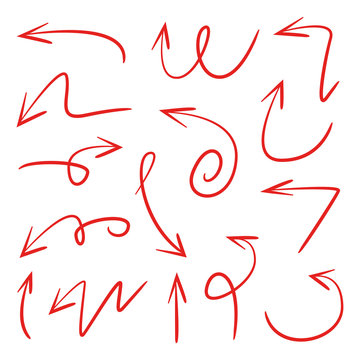 red hand doodle arrows