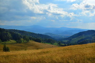 view from the Lądecka Pass to the Śnieznik Massif and Czarna Góra