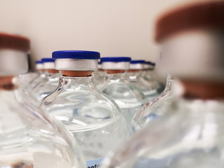 sealed bottles or vails of sodium chloride or saline solution