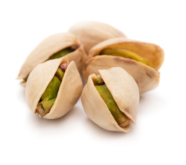 pistachios isolated on white background