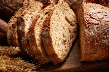 fresh baked and sliced bread