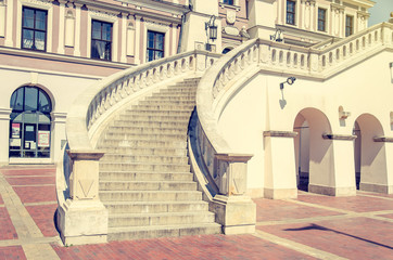 Semi-circular staircase in an ancient castle