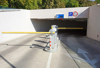 Entrance of the parking garage