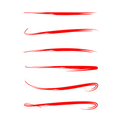 red brush stroke set