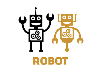 Fototapeta premium Robot flat icons. Robot pictograms vector illustration
