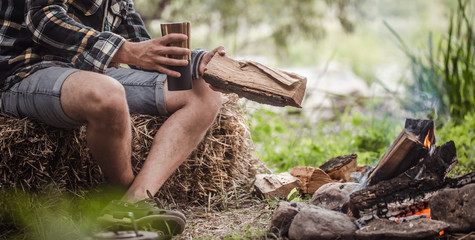 the concept of camping the guy on the nature of the fire