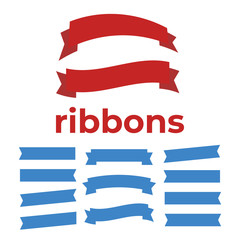 Vector Ribbon Set on white background. Banner ribbon vector set