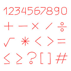 number and math symbols