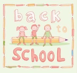 Back to school, vector illustration.	