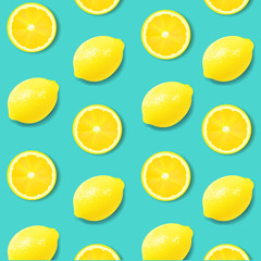 Lemon Poster Isolated Mint Background