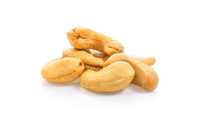 Cashew nuts on white background