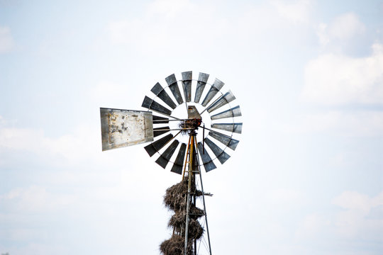 Old Windmill Against Clear Sky