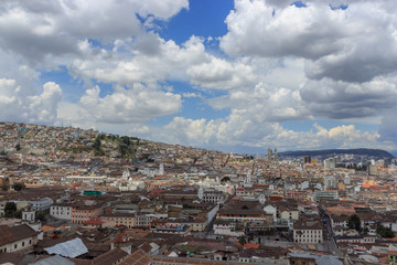 Fototapeta na wymiar Aerial view over the capital of ecuador quito