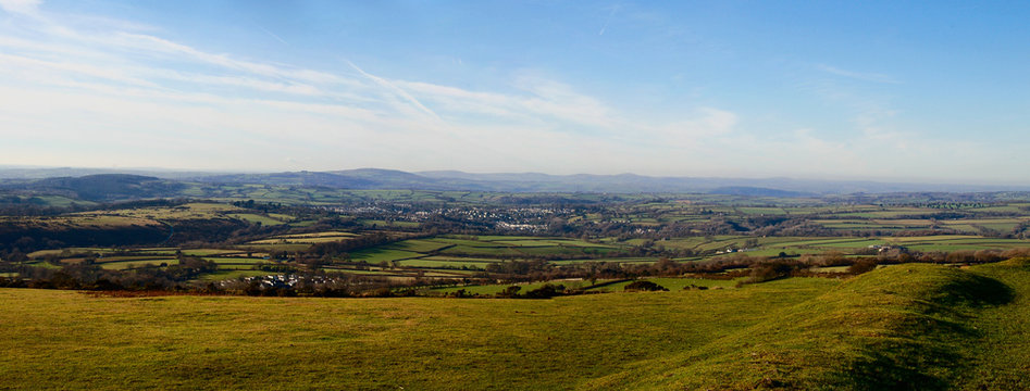 Panoramic view of Tavistock from Dartmoor