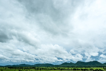 Beautiful cloudscape above mountain view