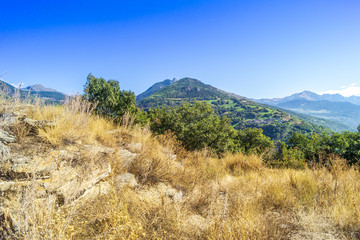 Landscape, mountain panorama, last days of summer