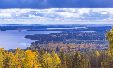 Autumn landscape from Sotkamo, Finland.