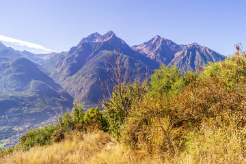 Landscape, mountain panorama, last days of summer