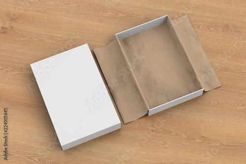 Download "gift box mockup with unfolded wrapping paper" Stock photo ...