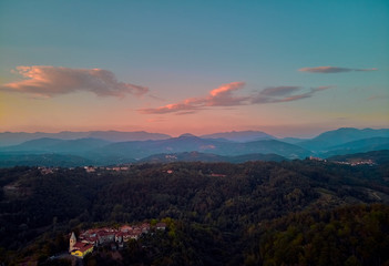 View of an old Italian village from a height