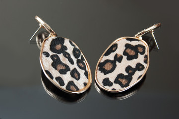 beautiful earrings pair on black background