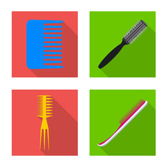 Vector design of brush and hair icon. Collection of brush and hairbrush stock symbol for web.