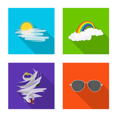 Vector design of weather and climate logo. Set of weather and cloud vector icon for stock.