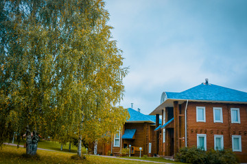 Fototapeta na wymiar tourism in small Karelians near Arkhangelsk
