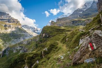Spectacular views in Kiental from Griesalp to Obere Bundalp. Kiental is a village and valley in the...
