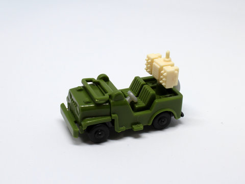 isolated toy military jeep