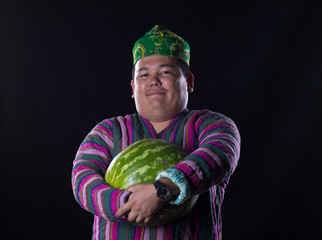 man watermelon seller, Uzbek, Kazakh