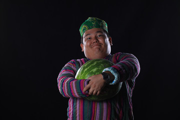 man watermelon seller, Uzbek, Kazakh