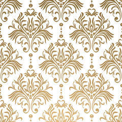 Vector floral damask pattern. Rich ornament, old Damascus style. Royal victorian seamless pattern for wallpapers, textile, wrapping, wedding invitation. EPS10