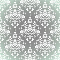 Vector floral damask pattern. Rich ornament, old Damascus style. Royal victorian seamless pattern for wallpapers, textile, wrapping, wedding invitation. EPS10