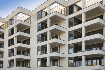 Naklejka premium Rows of flats in modern residental building.