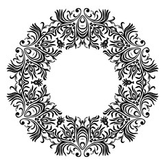 Decorative line art frames for design template. Elegant element for design, place for text. Black outline floral border. Lace vector illustration for invitations and greeting cards