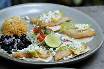 blackened fish tacos with avocado