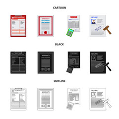 Vector design of form and document logo. Collection of form and mark stock vector illustration.