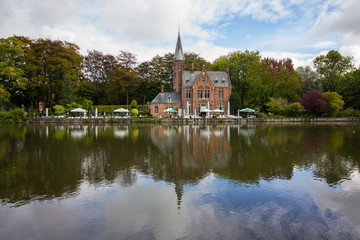 House on the lake in Bruges