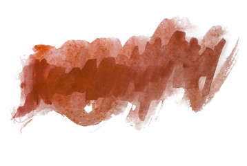 brown red watercolor stain strip with brush strokes sharp