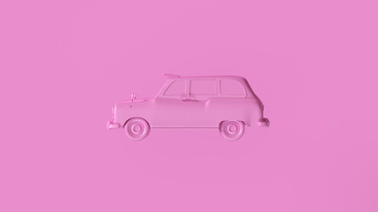 Pink Cab 3d illustration 3d rendering