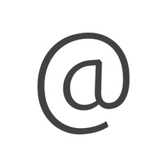Illustration of at sign icon. at sign vector image for UI, web design, app design