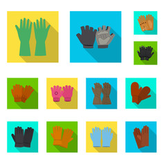 Vector design of glove and winter icon. Set of glove and equipment vector icon for stock.