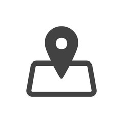 Illustration of map navigation pin icon. Location pin vector image for UI, web design, app design