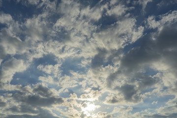 Fototapeta premium Sun rise and beautiful orange clouds.