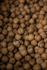 a lot of walnuts close-up