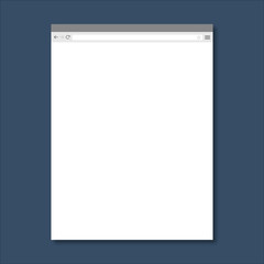 Flat blank browser windows for Tablet device. Tablet size. Illustration of responsive web design.
