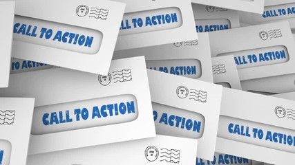 Call to Action Response Act Now Marketing Customers Envelopes 3d Illustration