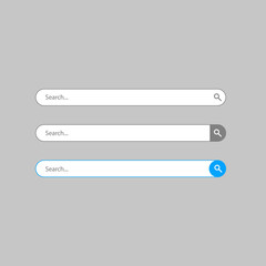 3 styles of search bar illustration. search bar vector