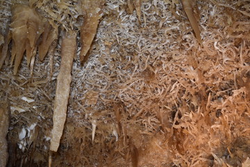 scenery from the inside of an underground cave